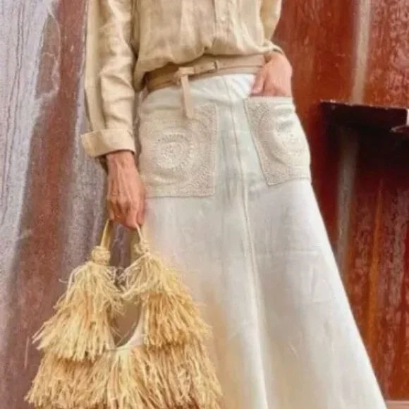 Zara Skirt With Crochet Pockets - Picture 8 of 12